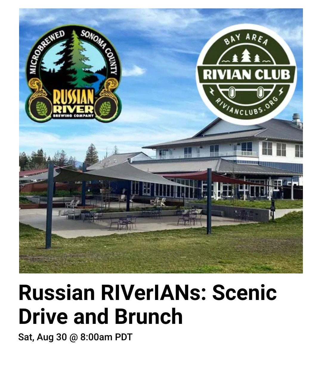 Join the Bay Area Rivian Club for a scenic drive through Napa Valley on August 30! 
We’ll start in Napa and wind our way to brunch at Russian River Brewing in Windsor. 
Great roads, great crew.
Space is limited to 14 — RSVP link in the bio!
